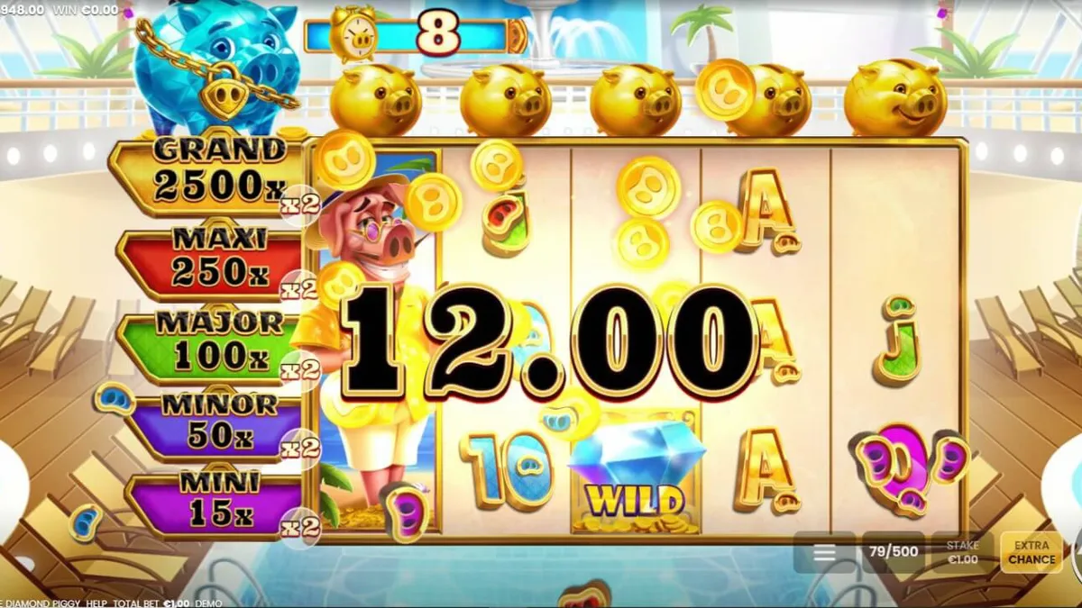 Tampilan visual mewah dari slot Break the Diamond Piggy dengan latar kapal pesiar.