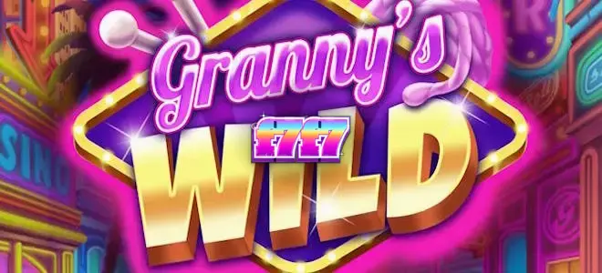Tampilan visual karakter nenek dalam permainan slot Granny’s Wild dengan latar belakang ruang tamu yang penuh warna.